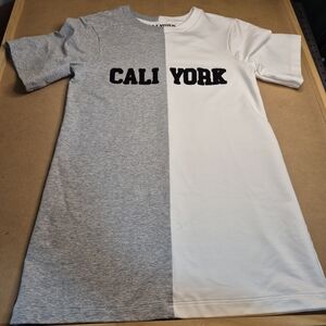 Cynthia Rowley Split Crew Tee — Gray & White